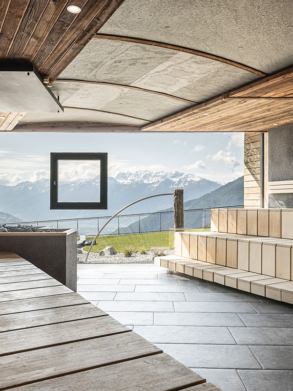 Vista della sauna al Das Gerstl